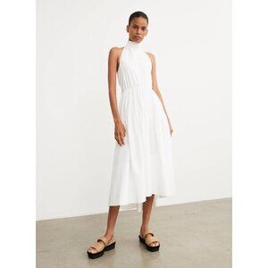 Vince NWT Halter Tie Dress White Draped Neck Large